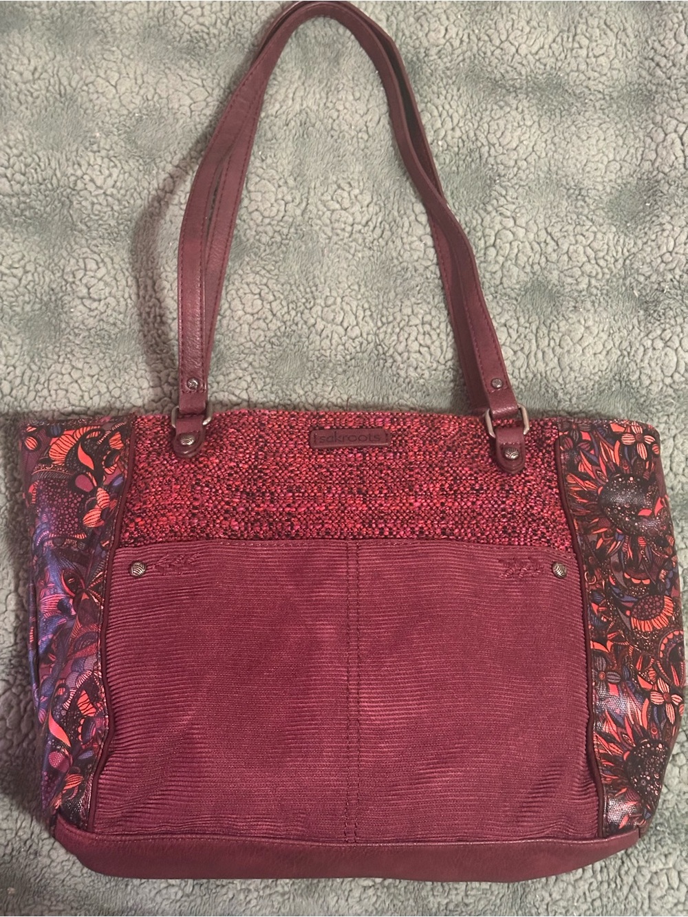 Sakroots Burgundy Patterned Tote Bag